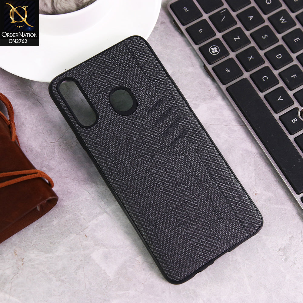 Samsung Galaxy A20s Cover - Gray- Soft New Fresh Look Jeans Texture Case