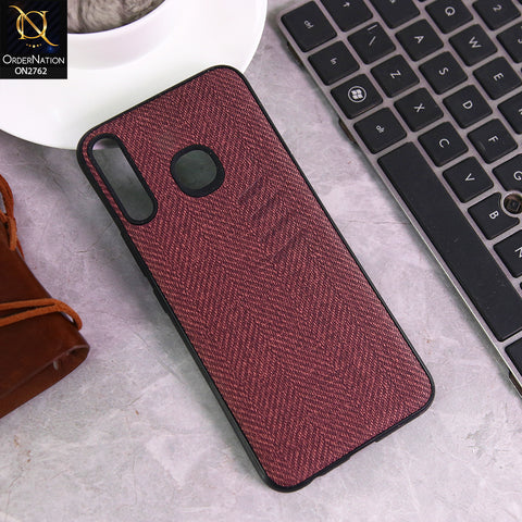 Infinix Hot 8 Cover - Mahroon -  Soft New Fresh Look Jeans Texture Case