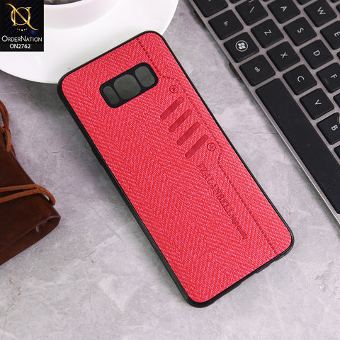 Samsung Galaxy S8 Plus Cover - Red - Soft New Fresh Look Jeans Texture Case