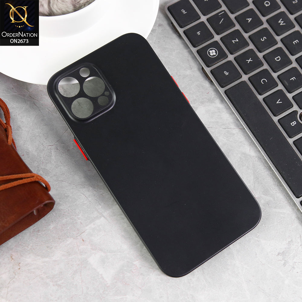 iPhone 12 Pro Max - Black - New Colored Semi-Transparent Ultra Thin Paper Shell Case
