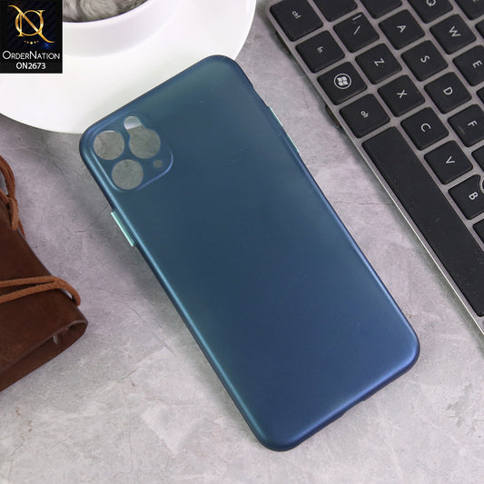 iPhone 11 Pro Max - Blue - New Colored Semi-Transparent Ultra Thin Paper Shell Case