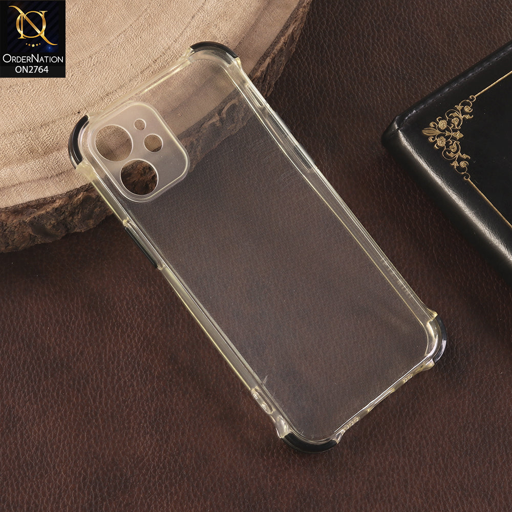 iPhone 12 Mini Cover - Black - Soft Anti Shock Colorfull Corner Back Clear Case