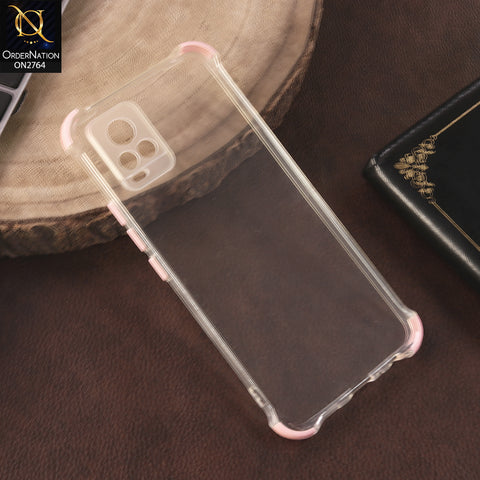 Vivo V20 Cover - Light Pink - Soft Anti Shock Colorfull Corner Back Clear Case
