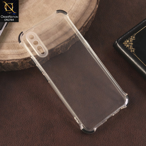 Vivo Y7s Cover - Black -  Soft Anti Shock Colorfull Corner Back Clear Case