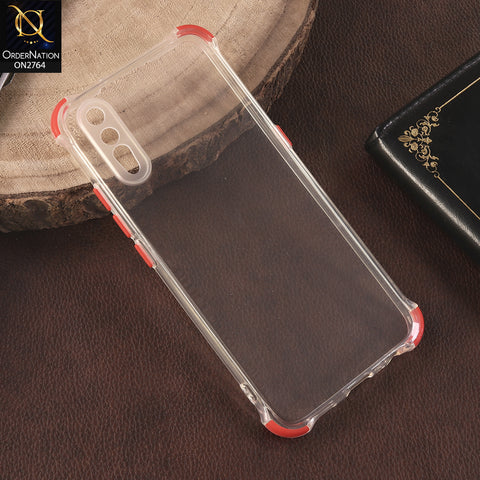vivo Z5 Cover - Red -  Soft Anti Shock Colorfull Corner Back Clear Case