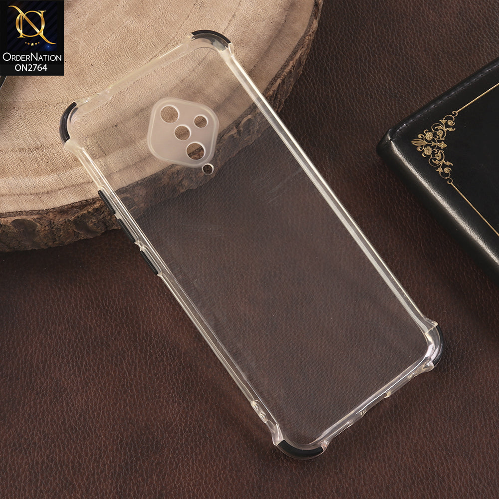 Vivo Y51 (2020 September) Cover - Red - Soft Anti Shock Colorfull Corner Back Clear Case