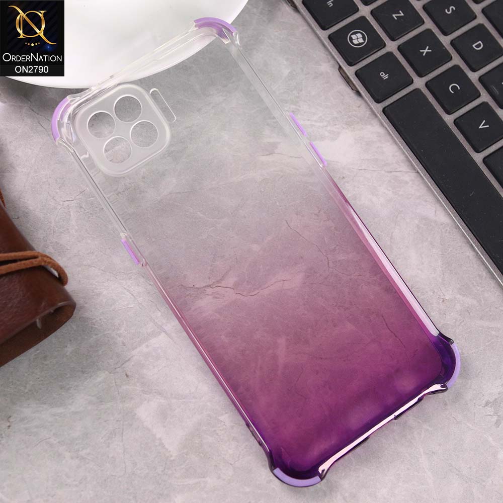 Oppo A93 Cover - Purple -  Dual Gradient Semi Transparent Soft Case