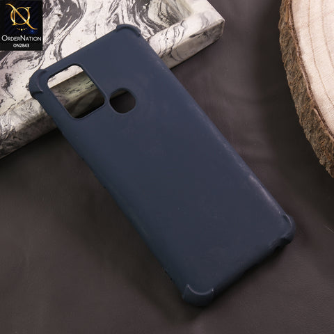Infinix Hot 10 Cover - Dark Blue - 3D Camera Soft Silicon Protective Case
