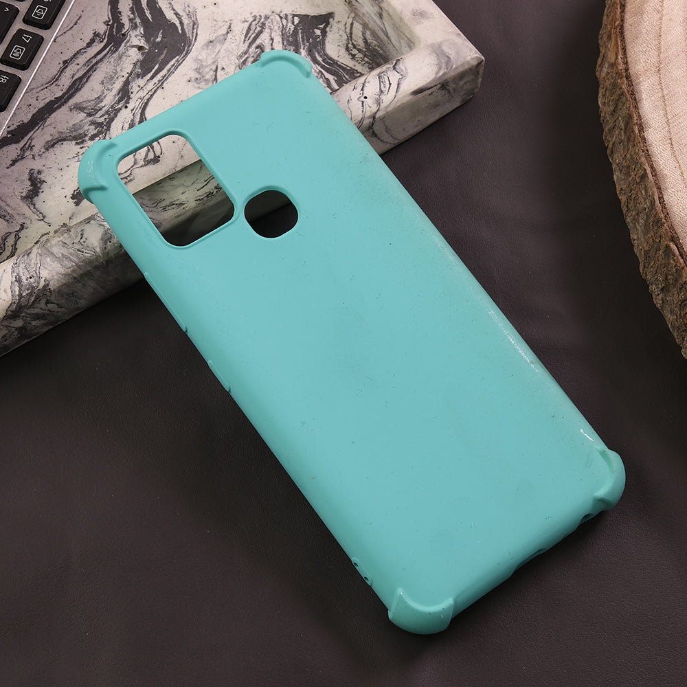 Infinix Hot 10 Cover - Sea Green - 3D Camera Soft Silicon Protective Case