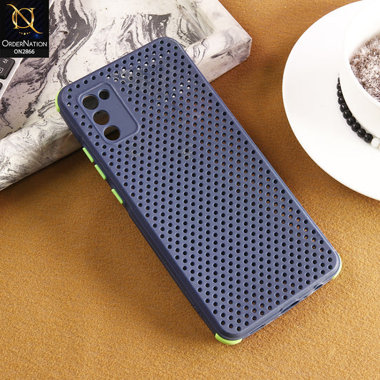 Samsung Galaxy A02s Cover - Blue - Cooling Breathing Mesh Soft Rubber Feel Phone Case