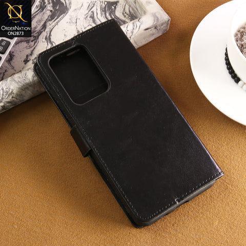 Samsung Galaxy S20 Ultra Cover - Black - Shockproof Leather Magnetic Kickstand Wallet Flipbook With Card Holder Slots Case