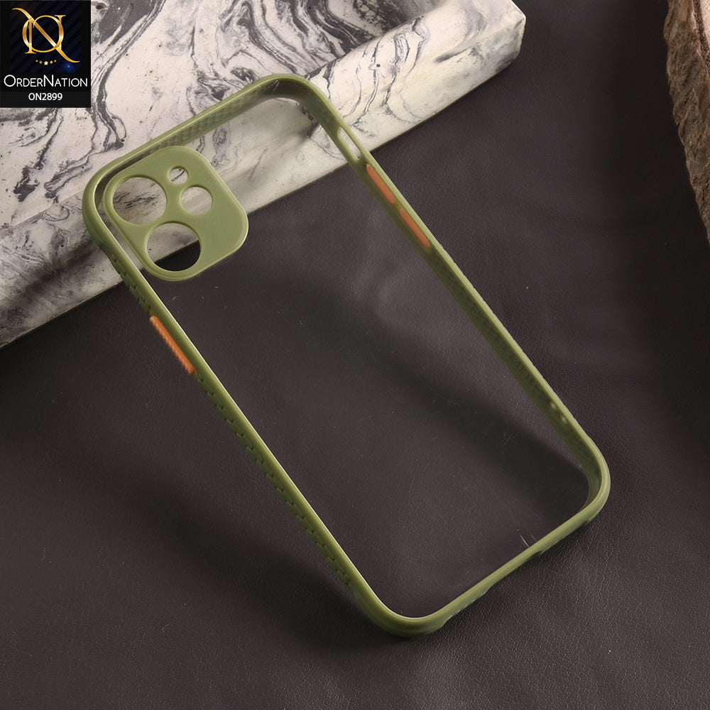 iPhone 12 Mini Cover - Light Green - Shiny Acrylic Anti-Shock Stylish Bumper Camera Protection Back Case