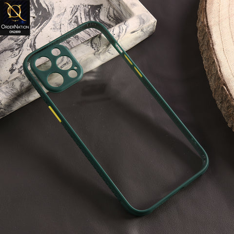 iPhone 12 Pro Max Cover - Dark Green - Shiny Acrylic Anti-Shock Stylish Bumper Camera Protection Back Case
