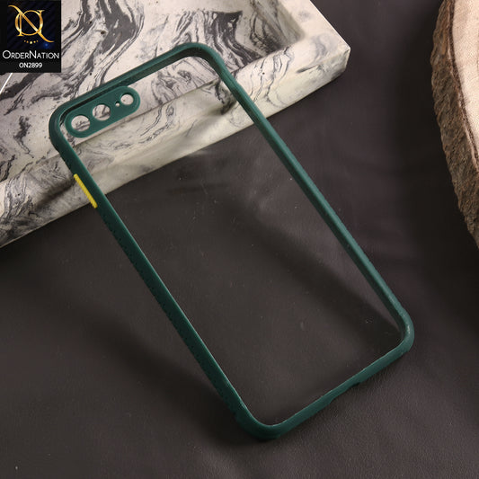 iPhone 8 Plus / 7 Plus Cover - Dark Green - Shiny Acrylic Anti-Shock Stylish Bumper Camera Protection Back Case