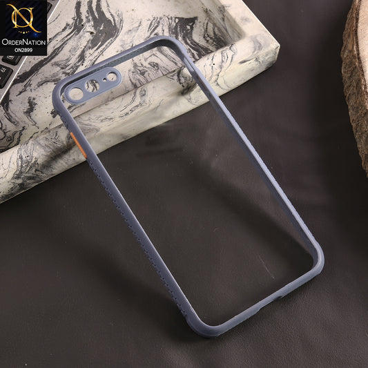 iPhone 8 Plus / 7 Plus Cover - Gray - Shiny Acrylic Anti-Shock Stylish Bumper Camera Protection Back Case