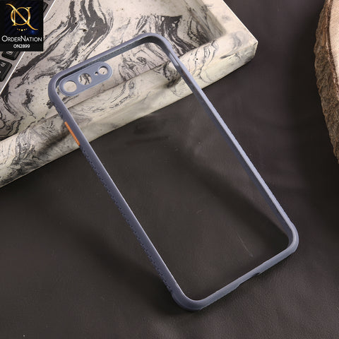 iPhone 8 Plus / 7 Plus Cover - Gray - Shiny Acrylic Anti-Shock Stylish Bumper Camera Protection Back Case