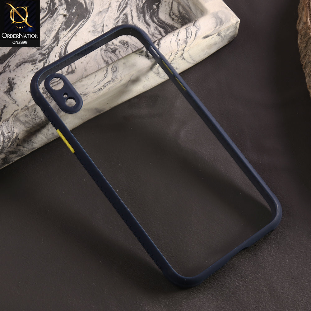 iPhone XR Cover - Blue - Shiny Acrylic Anti-Shock Stylish Bumper Camera Protection Back Case