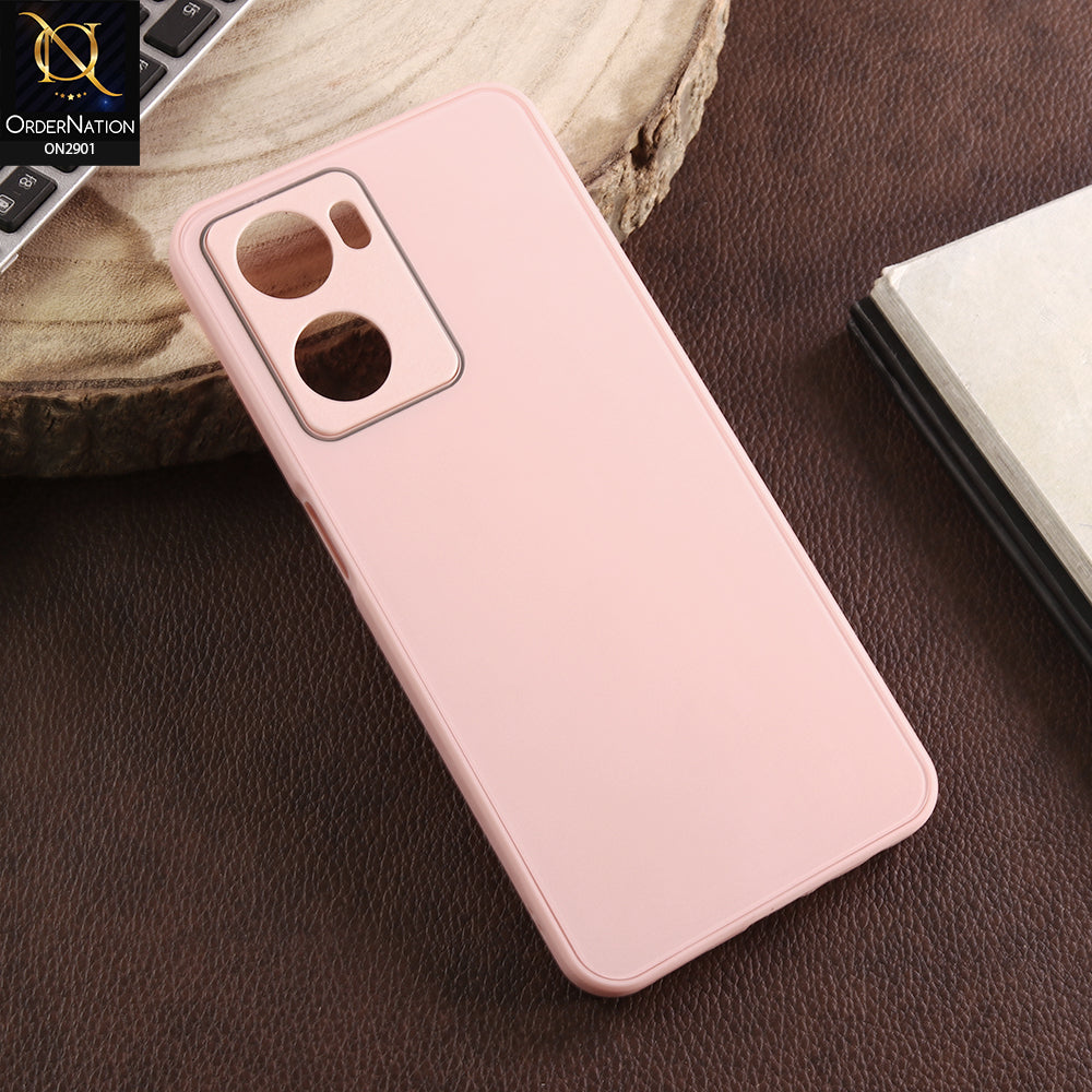 OnePlus Nord N300 Cover - Pink -Luxury Mirror Case with Gold & Pink Crystal Bear Design