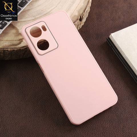 OnePlus Nord N300 Cover - Pink -Luxury Mirror Case with Gold & Pink Crystal Bear Design