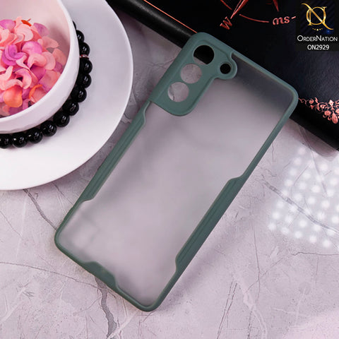 Samsung Galaxy S21 FE 5G Cover - Green - Semi Transparent Ultra Thin Paper Shell Soft Borders Case