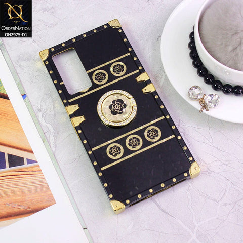 Infinix Note 12 G88 Cover - Design 1 - 3D illusion Gold Flowers Soft Trunk Case With Ring Holder