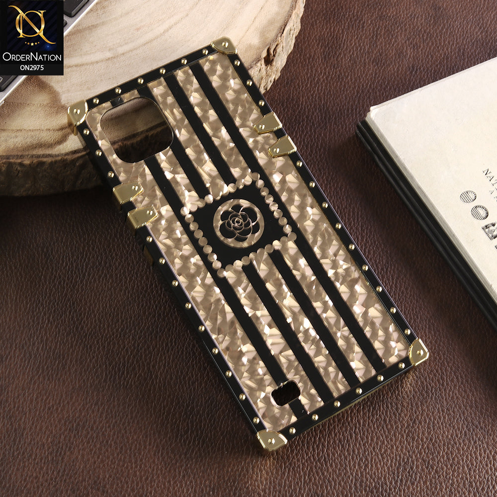 Realme C20 Cover - Design 1 -Luxury Mirror Case with Gold & Design 1 Crystal Bear Design