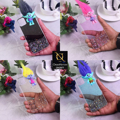 iPhone 12 Pro Cover - Design 5 - New Girlish Style Troll Doll Bling Soft TPU Phone Case - Glitter Does Not Move