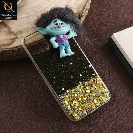 iPhone 12 Mini Cover - Design 1 - New Girlish Style Troll Doll Bling Soft TPU Phone Case - Glitter Does Not Move