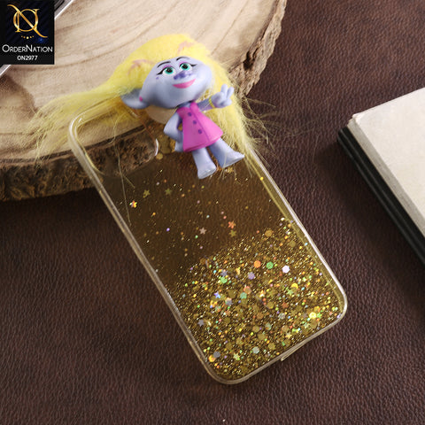 iPhone 12 Mini Cover - Design 2 - New Girlish Style Troll Doll Bling Soft TPU Phone Case - Glitter Does Not Move
