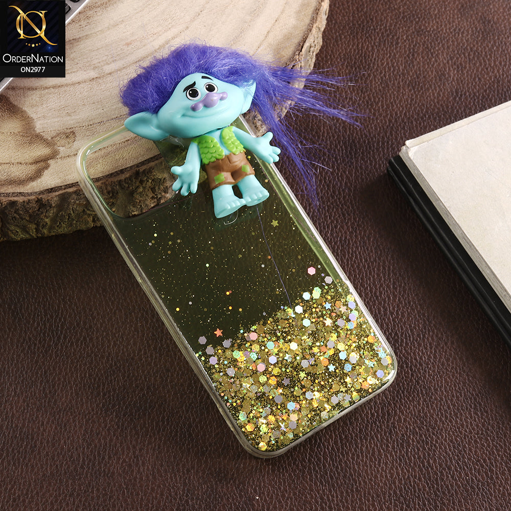 iPhone 12 Pro Max Cover - Design 3 - New Girlish Style Troll Doll Bling Soft TPU Phone Case - Glitter Does Not Move