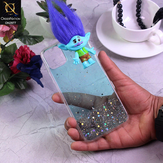 iPhone 12 Pro Cover - Design 3 - New Girlish Style Troll Doll Bling Soft TPU Phone Case - Glitter Does Not Move
