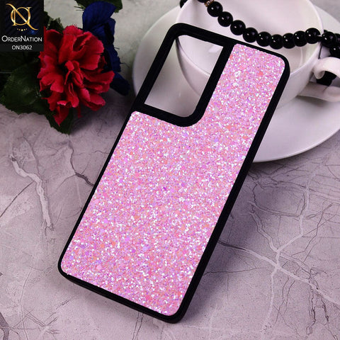 Samsung Galaxy S21 Ultra 5G Cover - Purple - Sparking Rhinestones Glitter Bling Soft Border Case
