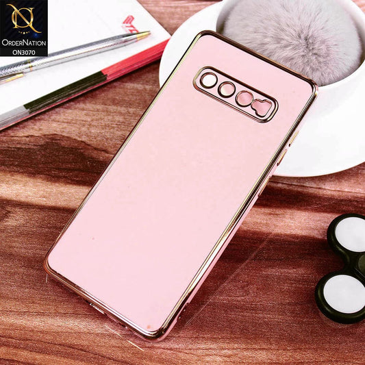 Samsung Galaxy S10 Cover - Pink - Electroplating Silk Shiny Soft Case With Camera Protection