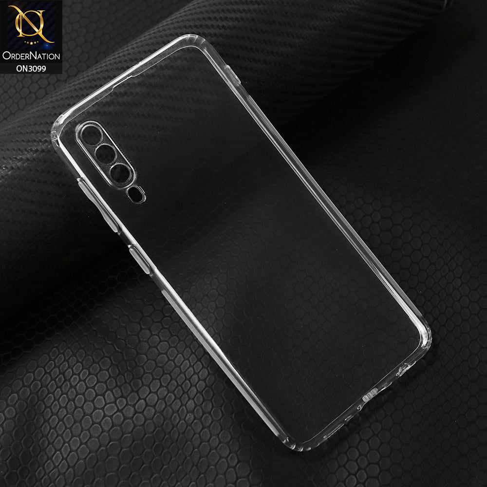 Samsung Galaxy A50 Cover - Transparent - Soft 4D Design Shockproof Silicone Transparent Clear Camera Protection Case