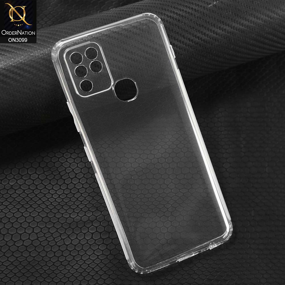 Infinix Hot 10 Cover - Transparent -  Soft 4D Design Shockproof Silicone Transparent Clear Camera Protection Case