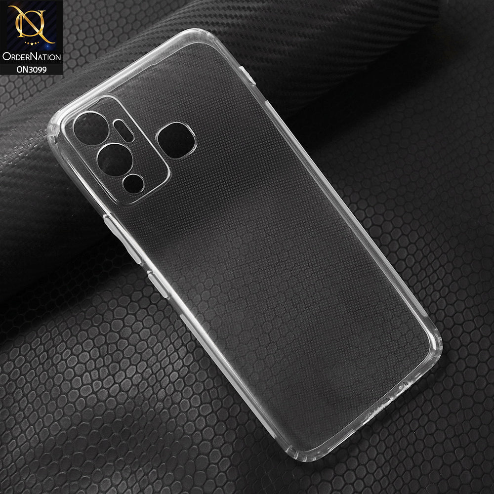 Infinix Hot 12 Play Cover - Transparent - Soft 4D Design Shockproof Silicone Transparent Clear Camera Protection Case