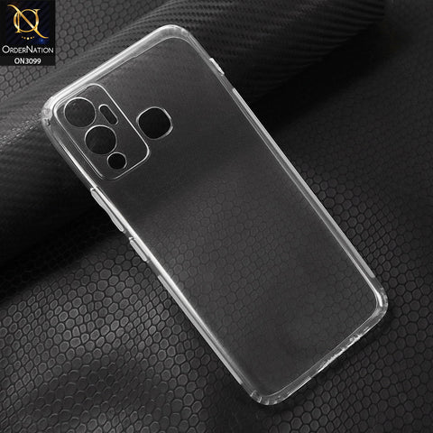 Infinix Hot 12 Play Cover - Transparent - Soft 4D Design Shockproof Silicone Transparent Clear Camera Protection Case