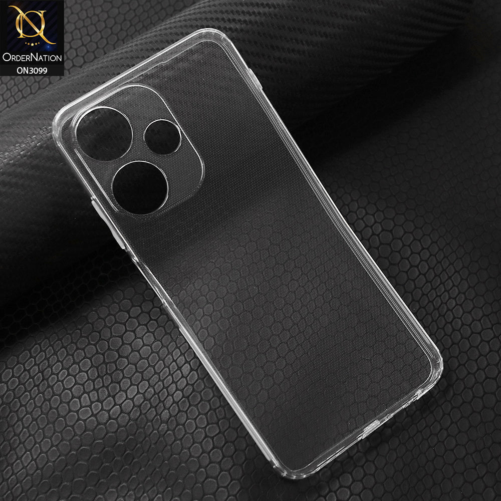 Infinix Hot 30i Cover - Transparent - Soft 4D Design Shockproof Silicone Transparent Clear Camera Protection Case