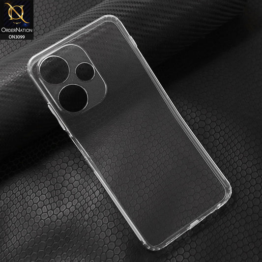Infinix Hot 30i Cover - Transparent - Soft 4D Design Shockproof Silicone Transparent Clear Camera Protection Case