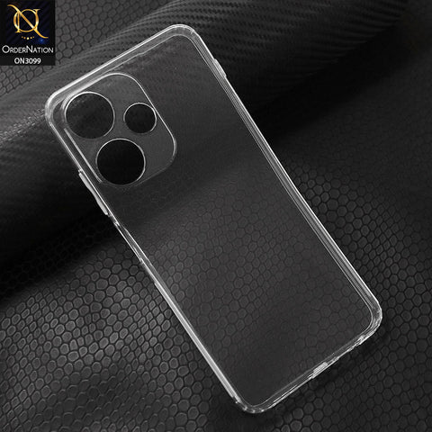 Infinix Hot 30i Cover - Transparent - Soft 4D Design Shockproof Silicone Transparent Clear Camera Protection Case