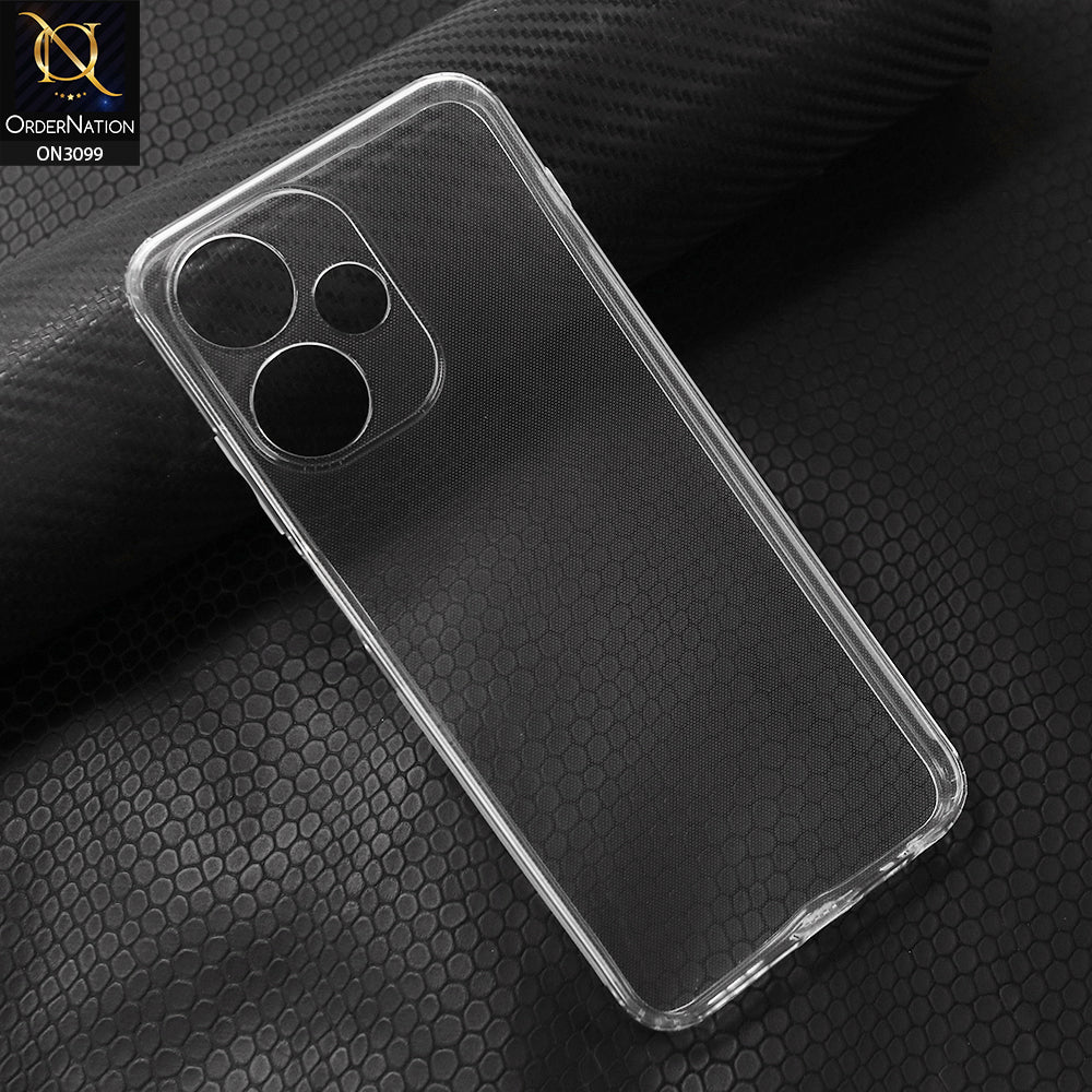 Infinix Hot 30 Play Cover - Transparent - Soft 4D Design Shockproof Silicone Transparent Clear Camera Protection Case