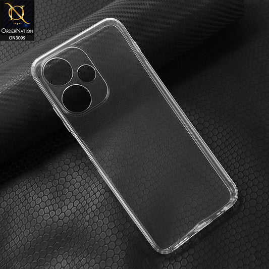 Infinix Hot 30 Play Cover - Transparent - Soft 4D Design Shockproof Silicone Transparent Clear Camera Protection Case