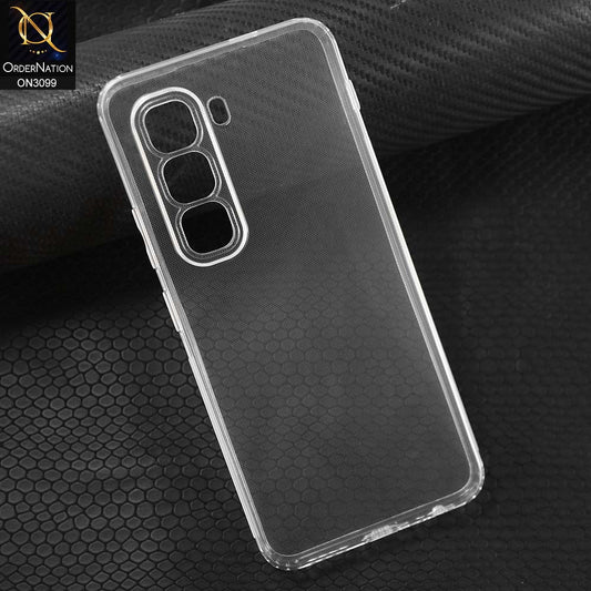 Infinix Hot 50 4G Cover - Transparent -   Soft 4D Design Shockproof Silicone Transparent Clear Camera Protection Case