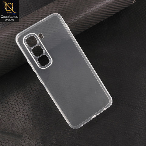 Infinix Hot 50 Pro Cover - Transparent -  Soft 4D Design Shockproof Silicone Transparent Clear Camera Protection Case
