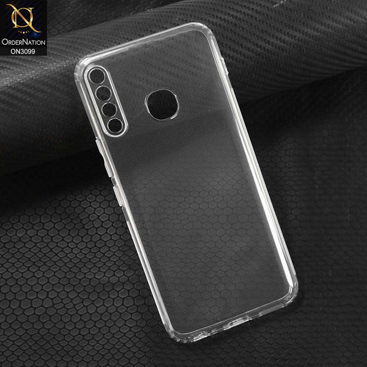 Infinix Hot 8 Lite Cover - Transparent -   Soft 4D Design Shockproof Silicone Transparent Clear Camera Protection Case