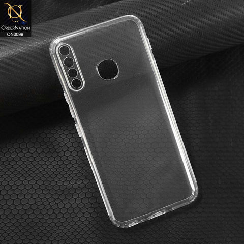Infinix Hot 8 Lite Cover - Transparent -   Soft 4D Design Shockproof Silicone Transparent Clear Camera Protection Case