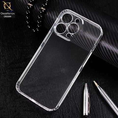 iPhone 14 Pro Cover - Soft 4D Design Shockproof Silicone Transparent Clear Camera Protection Case