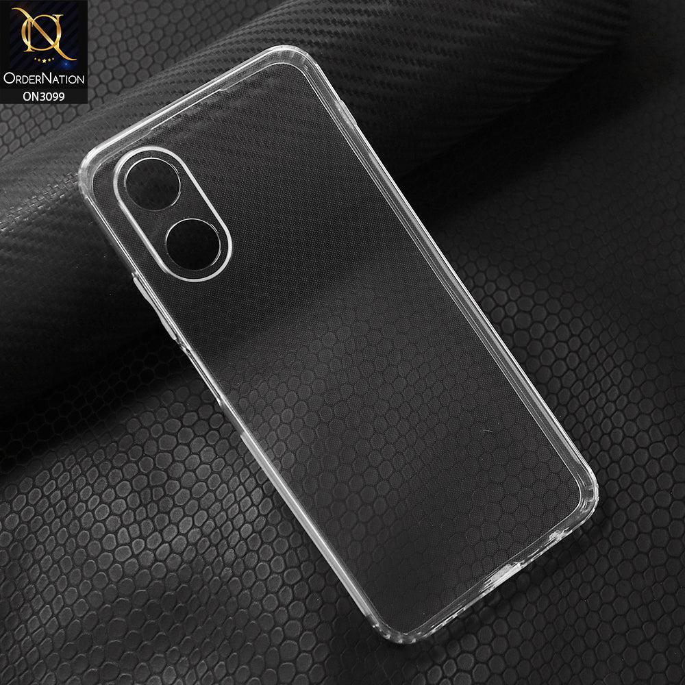 Oppo A17k Cover - Transparent - Soft 4D Design Shockproof Silicone Transparent Clear Camera Protection Case