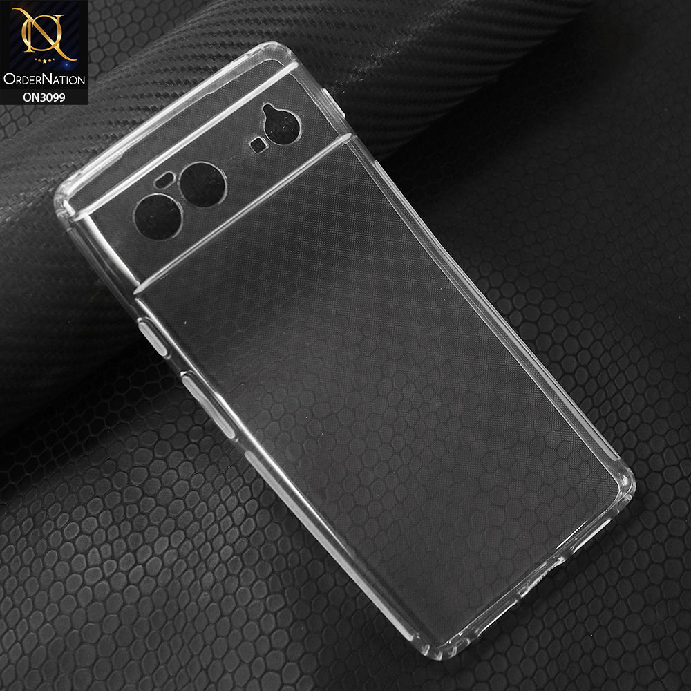 Google Pixel 6 Cover - Transparent - Soft 4D Design Shockproof Silicone Transparent Clear Camera Protection Case