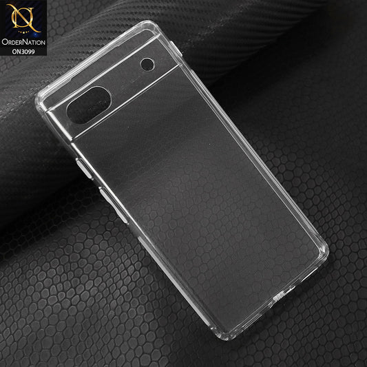 Google Pixel 6a Cover - Transparent - Soft 4D Design Shockproof Silicone Transparent Clear Camera Protection Case